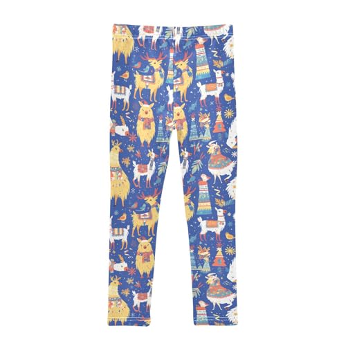 Christmas Llamas Pattern Kids Baby Girls Cotton Leggings Stretch Full Length Dance Pants Sports2
