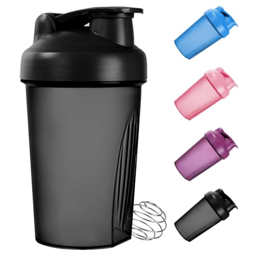 Fefod Protein Shaker, Shaker Proteico 500 ML, Bottiglia con Miscelatore Sfera In Acciaio Inox, Borraccia Palestra a Prova di Perdite con Tappo a Vite & Scala, Senza BPA