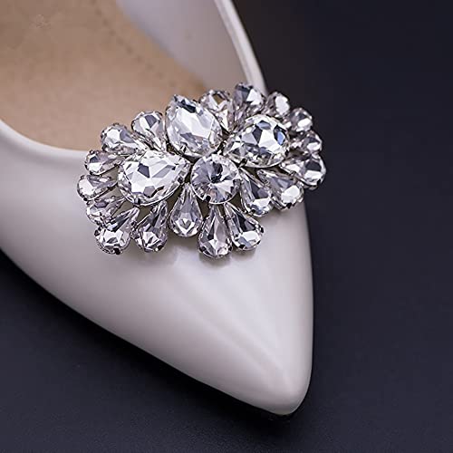 Ruihfas 2 PCS Decorative Shoe Clips - Bling Bling Rhinestone Crystal Shoe Jewlery Clips Accessories for Women Girls Wedding Party Prom 1.57×2.44 inch4