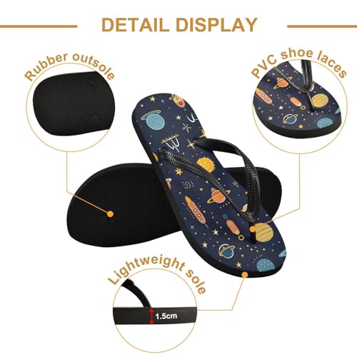 Space Planet Rocket Men's & Women's Classical Beach Rubber Sandal Flip Flop Comfortable Slipper 214B33422