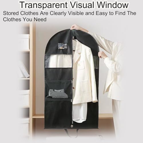 Garment Bags, Hanging Clothes Bag with Zipper Garment Bag for Travel, Closet Storage, Coat, Dress, Shirts Coat Covers for Closet(130x10x60cm/51x4x24in)4
