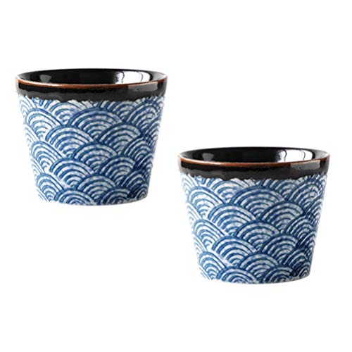 HEMOTON 2pcs Ceramic Sake Cups Japanese Sake Cup Sake Set Japanese Tea Cup Soju Glass Saki Cup Shot Cup Japanese Drinkware