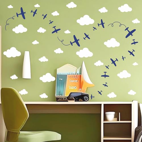 Vinilos decorativos Avión y Nubes para Pared, 3 planchas miniatura 6