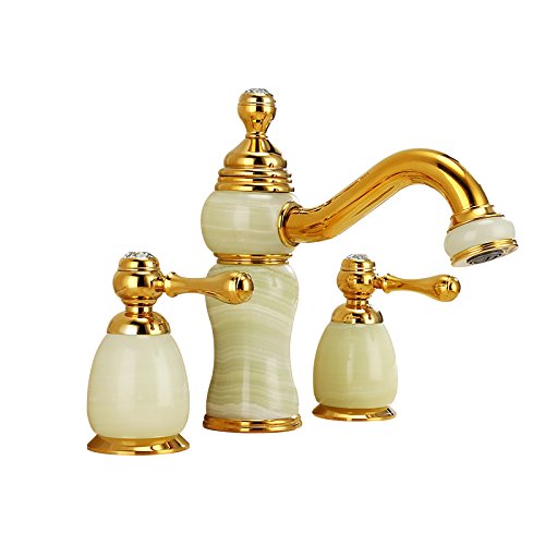 Robinet de lavabo trois trous eau chaude et froide pour vasque en marbre