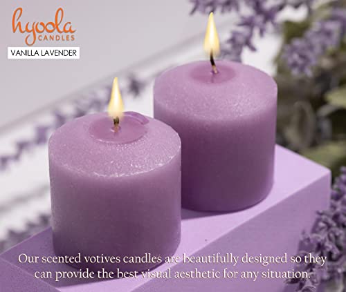 Image of HYOOLA Scented Votive Candles - Vanilla Lavender Votive Candles -12 Hour Burn Time - 9 Pack - European Made