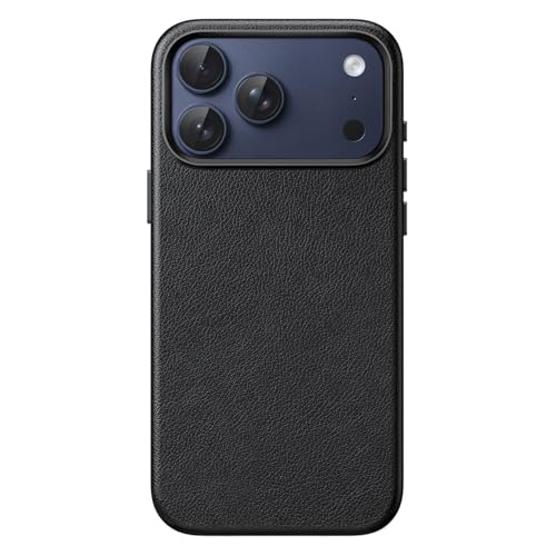 JETech Cover in Pelle per iPhone 17 Pro, Compatibile con MagSafe, Custodia per Telefono con Impugnatura Antiscivolo e Pulsante Integrato per il Controllo della Fotocamera (Nero)