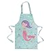 Kituals® Tablier en coton enduit de lingette pour enfants de 2 à 6 ans, sirène, cupcakes, carlins, boulanger., Mermaid, Taille unique
