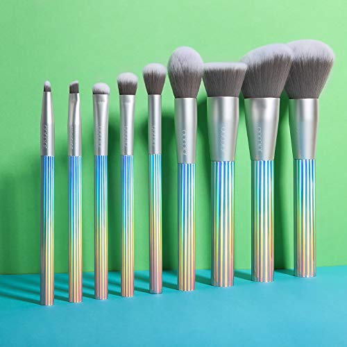 Docolor Aurora Makeup Brushes, 9 Pcs Makeup Brushes Set With Gift Bag, Premium Synthetic Kabuki Foundation Blending Face Powder Mineral Eyeshadow Make Up Brushes Kit #TOP1