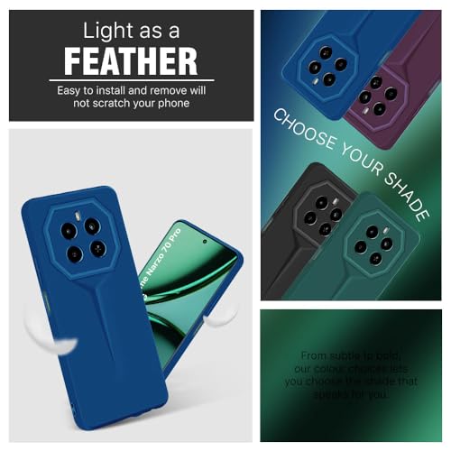 Image of WOW IMAGINE Slim Back Cover for Realme Narzo 70 | Realme Narzo 70 Pro | Realme 12 Plus | P1 5G | Blade Series Ultra Thin Case | Camera Protection | Soft Matte Silicone Flexible Mobile Case - Blue