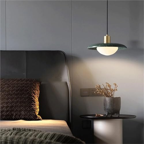Plafonnier en marbre véritable et douille E27 au design industriel chic - 4