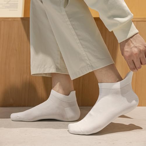 6 Pairs Ankle Socks for Men, Cushioned Low Cut Casual Socks Mens Ankle Socks With Heel Tab Size 7-112