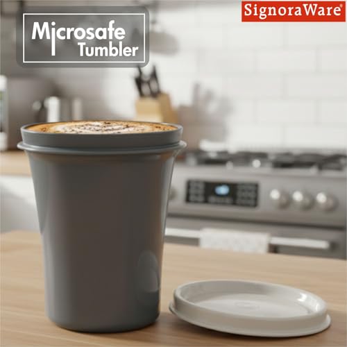 Image of SignoraWare Monarch Stainless Steel Tumbler | Airtight & Leakproof | Easy to Carry & Clean | Ideal for Cold Beverages | Perfect for Office, School, Home & Outdoor Use (400ml | Grey)