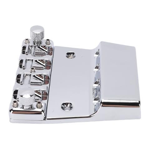 Luocute Puente de bajo Apto para Rickenbacker, Conjunto de Monturas de Aleación de Zinc Chapadas en Cr...