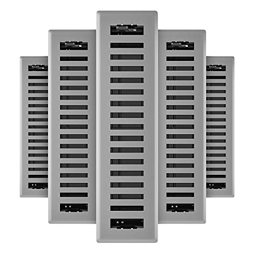 Imperial RG3442 2.25 x 12-Inch Montezuma Decorative Floor Register, 5-Pack, Grey Granite