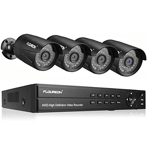 FLOUREON 8CH 5-IN-1 Security Camera System 1080N AHD Video DVR Recorder with 4X