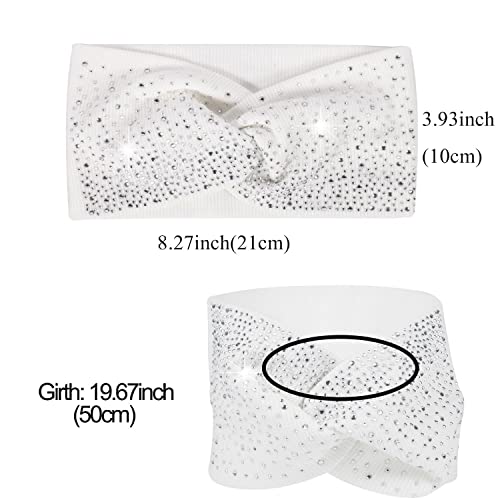 Cakure Crystal Wide Headbands Rhinestone Head Bands Bling Turban African Head Wraps Elastic Twist Head Scarf Sport Hair Bands For Women And Girls Pack Of 3 (Type A) #TOP1
