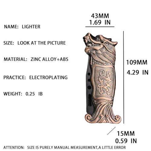 Encendedor Dragon Torch metálico recargable miniatura 3