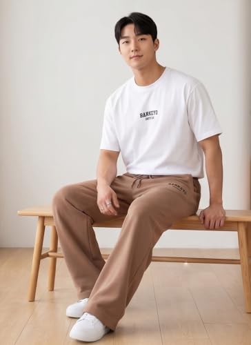 Image of BARKEYO Men's Cotton Baggy Trackpants | Oversized Fit Streetwear & Gym Wear | Comfortable Casual Joggers for Men