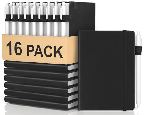 Carnets A6 lot de 16 Oucaru en polyuréthane noir pour vos voyages
