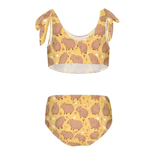 Wusikd Capybara Girls Swimsuits Two Piece Orange Swimwear Bikini Set for for Girls Size 3T2