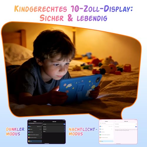 Kinder Tablet 10 Zoll, Android 16 Kinder Tablet ab 3-14 Jahre, 16GB(4+12) RAM + 64GB ROM(2TB Erweiterbar), Augenschutz HD Display… – Ansicht 5