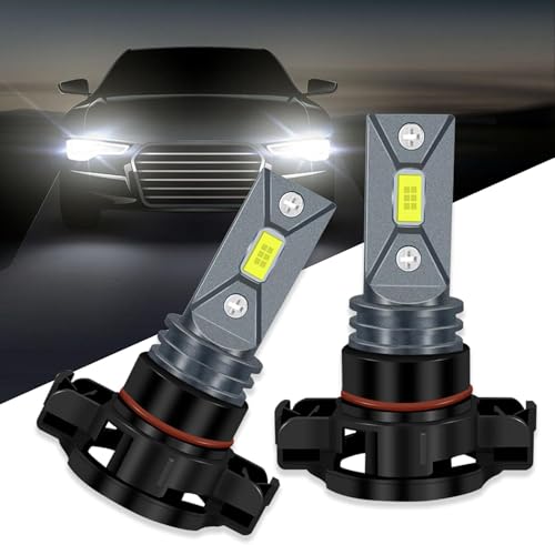 2x HOCOLO F2 5202 H16(Only European Car) 6000K LED Fog Lights Replace Halogen Bulbs,3570 CSP-Chips 80W 8000LM,Bright IP68 Waterproof Vehicle Lamp Accessories Exterior Automotive(White, 5202/H16/PS24W)