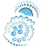 Kit de estiramiento de medición: un pedido incluye 98 piezas de kit de estiramiento de orejas: incluye 18 conos acrílicos, 14 túneles de silicona para los oídos, 18 tapones acrílicos para los oídos, 18 dilatadores en espiral, 18 dilatadores acrílicos en forma de media luna, 12 dilatadores acrílicos en forma de corazón. Te da múltiples opciones de uso, precio razonable que merece comprar.