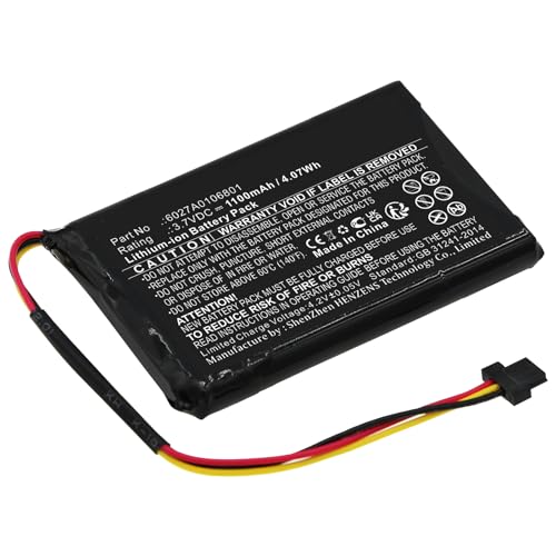 Synergy Digital GPS Battery, Compatible with Tomtom 4ET03 GPS, (Li-ion, 3.7V, 1100mAh) Ultra High Capacity, Replacement for Tomtom 6027A0106801 Battery