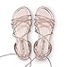 DREAM PAIRS Lace-up Gladiator Sandals Strappy Dressy Summer Flat Sandals for Women,Size 9,Rose Gold-Pu,SDFS2408W