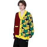 Photo Gallery sengdujh tanjiro kamado costume cosplay giyuu costume maglione pullover, colore bloccato cardigan per casual, halloween, giallo, l Photo Gallery sengdujh tanjiro kamado costume cosplay giyuu costume maglione pullover, colore bloccato cardigan per casual, halloween, giallo, l