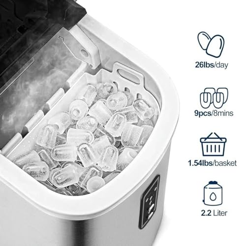 Máquina de hielo compacta eléctrica 26 lbs por día miniatura 5