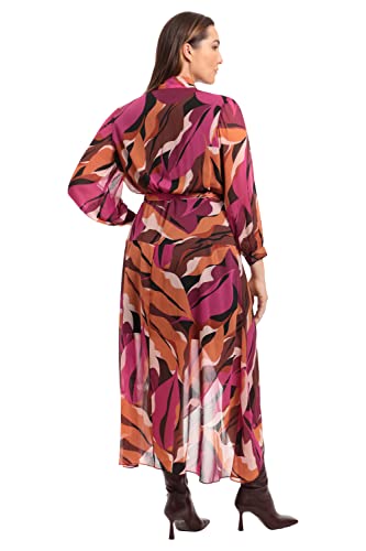 Image of Donna Morgan Women's Donna Morgan Women's Dresses Faux Wrap Shawl Collar High-Low Dress with Waist Tie