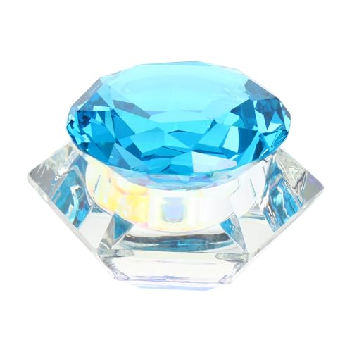Vaso de cristal para manicura INOOMP con tapa azul miniatura 1