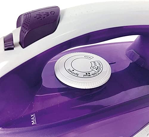 Igenix IG3122 PowerSteam Vertical Steam Iron, Ceramic Non-Stick Soleplate, 250 ml Water Tank Capacity, 2200 W, Purple/White