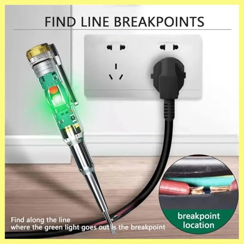 Image of Advanced Intelligent Chip High-Brightness Intelligent Voltage Tester Pen - Multi-function LED Test Pen with Screwdriver for Electric Power Testing, Voltage Tester Detector (Pack of 1)