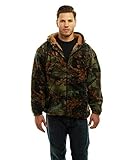 TrailCrest Men’s Hoodie Fleece Jacket With Pockets Warm Sherpa Lined Camo Hooded Coat, 2X