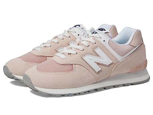 Image of New Balance Unisex 574 V2 Familiar Ground Sneaker,Pink /White,Men 5.5 / Women 7