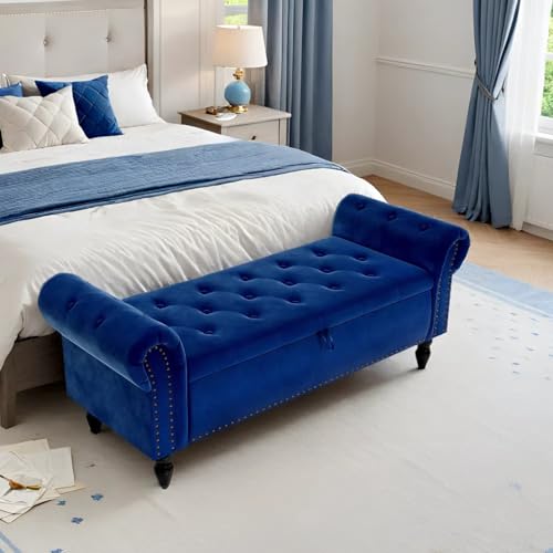 Clevich Sitzbank mit Stauraum 133cm, Umdrehen Mit Booster-Gasstange, Bettende mit Deckel, Fußstütze mit stabilen Holzbeinen, Sofabank fur Flur,...