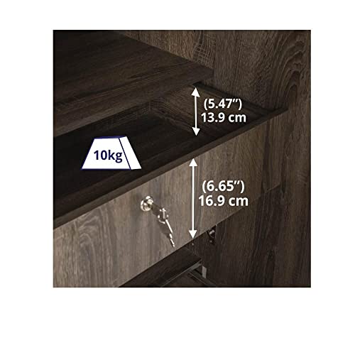 Image of Wakefit Wardrobe | 1 Year Warranty | Engineered Wood Almirah, Cupboard for Clothes Storage | 2 Door, Drawer, 1 Hanging Space | Gingham - Napa Oak