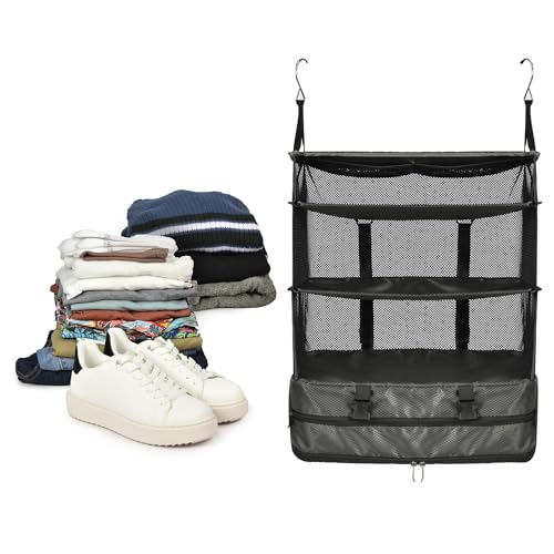 Image of Traveler's Choice Expandable Suitcase Organizer with Compression, Space-Saving Design & Quick-Hang Hooks