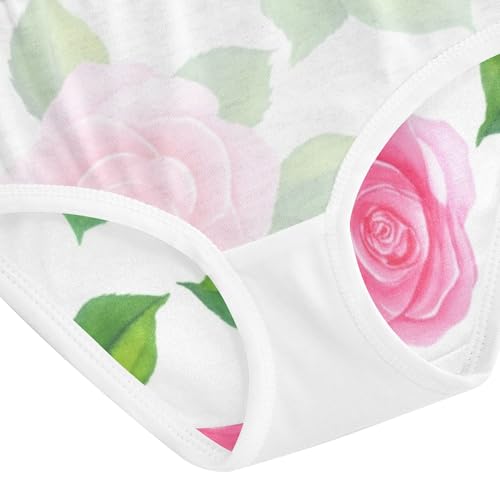 Roses Green Leaves Cute Panties Girl Girls Underwear Toddler Cotton Pattern Briefs Girls Undies 2t 5