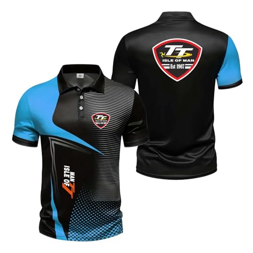 Herren 3D-Poloshirts Mit Halben Ärmeln Für I.s.l.e of M.a.n T..T Feuchtigkeitsableitendes T-Shirt Workout Weiche Streetwear Knallige Farben Kurze Ärmel-LanS||x_l