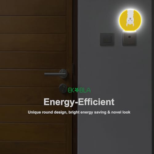 Image of EKOBLA Llama Night Light, Cute Animal Night Lights Plug Into Wall with Dusk to Dawn Auto Sensor for Bathroom, Hallway and Kitchen
