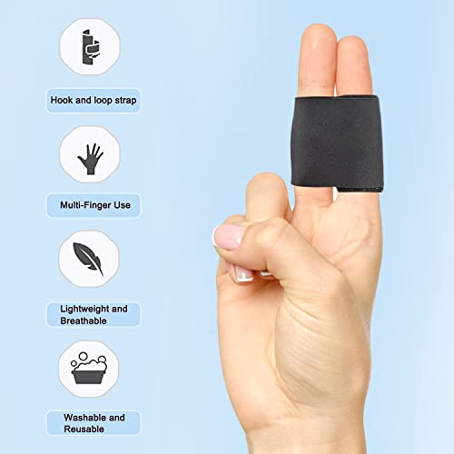 VHOPMORE Finger Splint Wraps Reusable Finger Buddy Tape Adjustable Finger Brace Trigger Finger Splints Mallet Finger Support Compression Finger Sleeves for Arthritis Pain Relief, Sport Injury - L