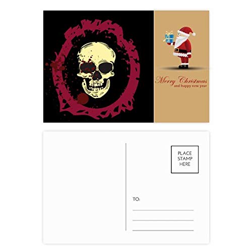 Cartes postales rondes Halloween tête de mort lot de 20 pour éviter la papeterie banale