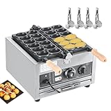 Waffle Irons And Irons + 4 Grill Tongs, Commercial Bubble Waffle Maker With 180° Tilt Function, Non-Stick Plates Waffle Maker, Temperature...