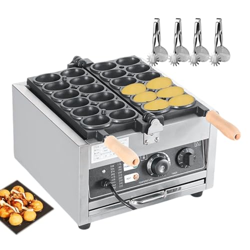 forplubossmmp Machine À Gaufres Et Fers À Gaufres + 4 Pinces À Griller, Gaufrier À Bulles Commercial avec Retournement À 180 °, Gaufrier À Plaques De Cuisson Antiadhésives, Température: 50~300 ℃