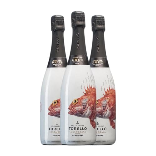 Torelló Costa Brava Brut Cava Reserva – Caja de 3 Botellas Espumoso Blanco de 75cl Torelló Costa Brava Brut Cava Reserva – Caja de 3 Botellas Espumoso Blanco de 75cl