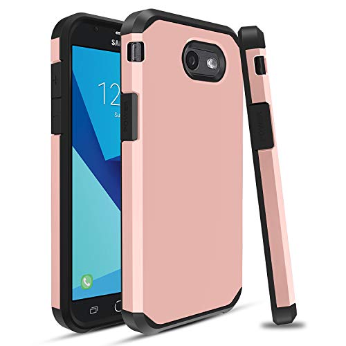 For Samsung Galaxy J3 Emerge / J3 Prime / J3 Mission / J3 Eclipse / J3 2017 / J3 Luna Pro / Sol 2 / Amp Prime 2 / Express Prime 2 Case, OEAGO Hybrid Dual Layer Defender Protective Case Cover (Black)