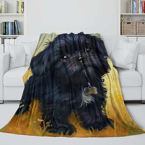 Couverture Yorkshire Terrier en microfibre de 180x200 cm pour lit et canapé - 5